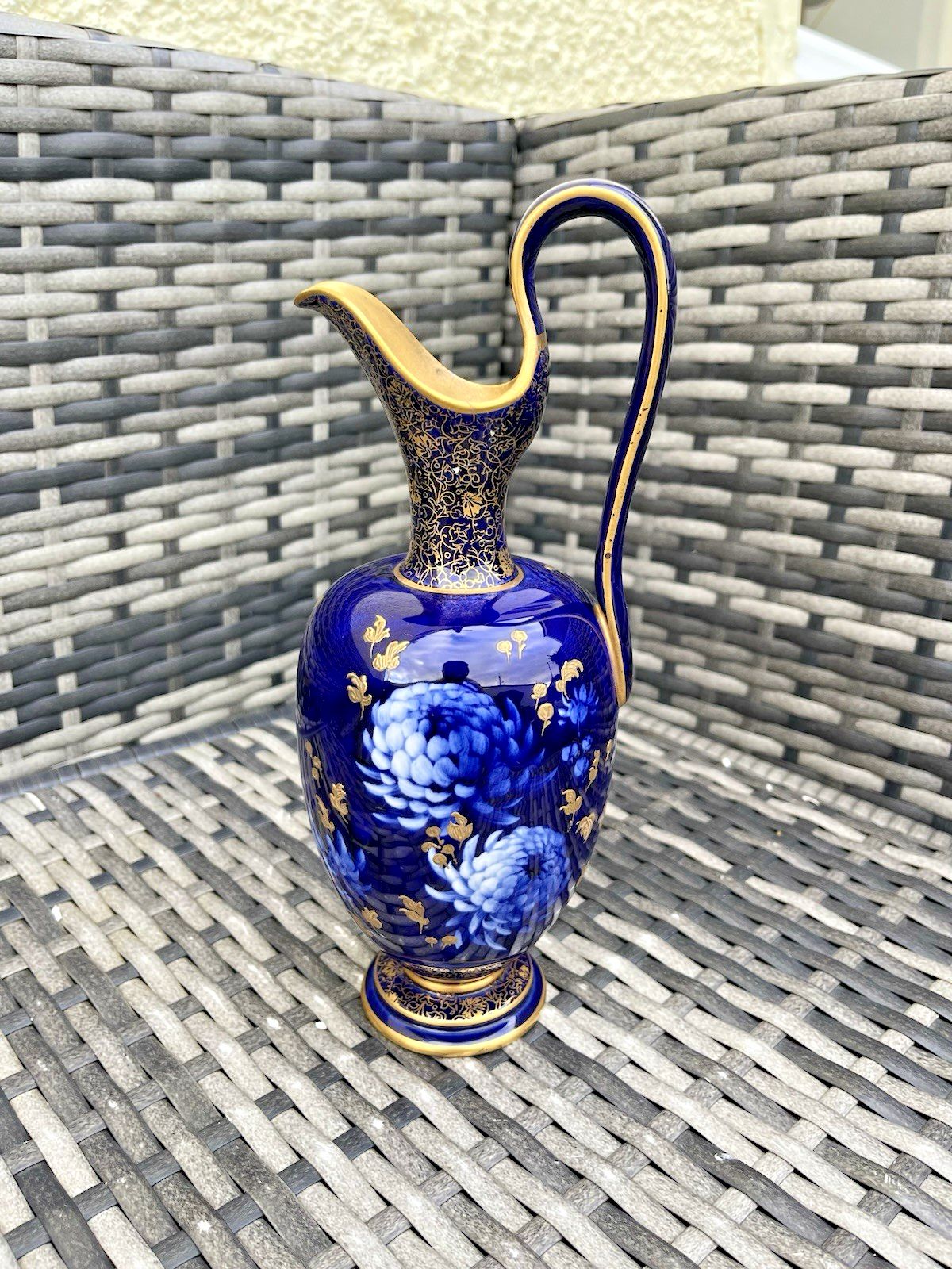 Rare Antique Corolian Ware Doulton Burslem J Kelsall Cobalt & Gilt Jug Ewer Vase photo Home Decor