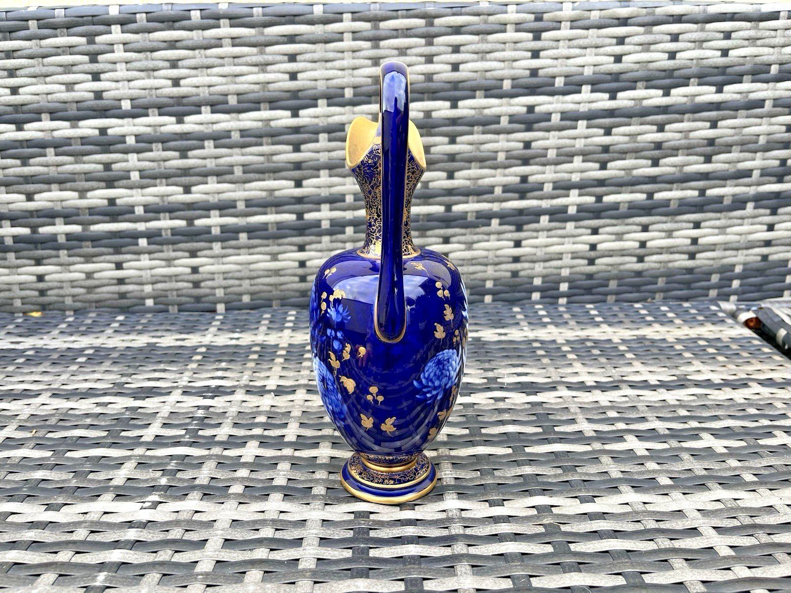 Rare Antique Corolian Ware Doulton Burslem J Kelsall Cobalt & Gilt Jug Ewer Vase photo vinterior