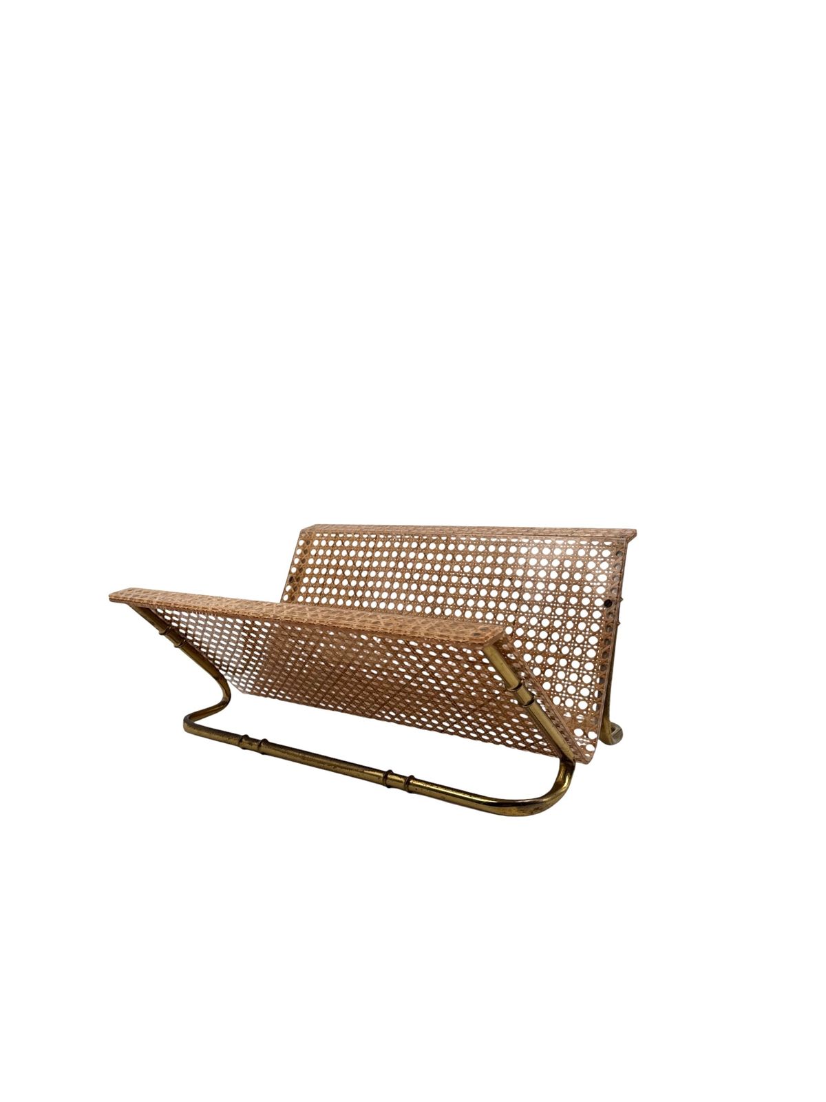 Hollywood Regency Magazine Rack, Italy 1970s photo vintage