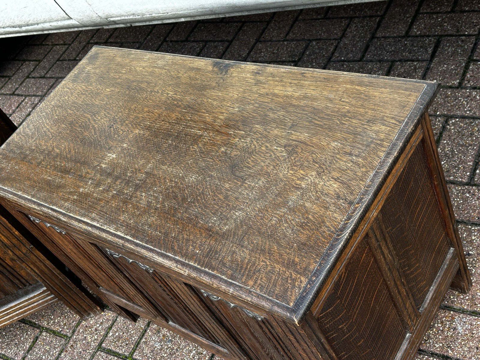 Pair Of Small Oak Coffers, Rare To Have A Pair. photo vinterior