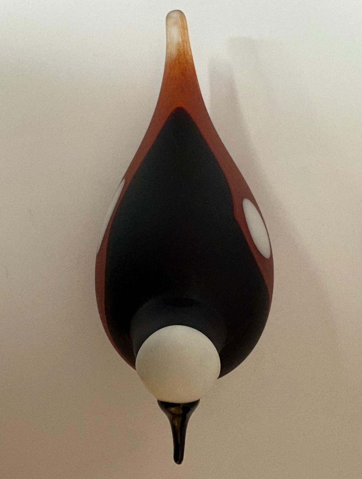 Vintage Iittala Finland Glass Bird “Mountain Redstart”, After Oiva Toikka – 18 Cm photo Art