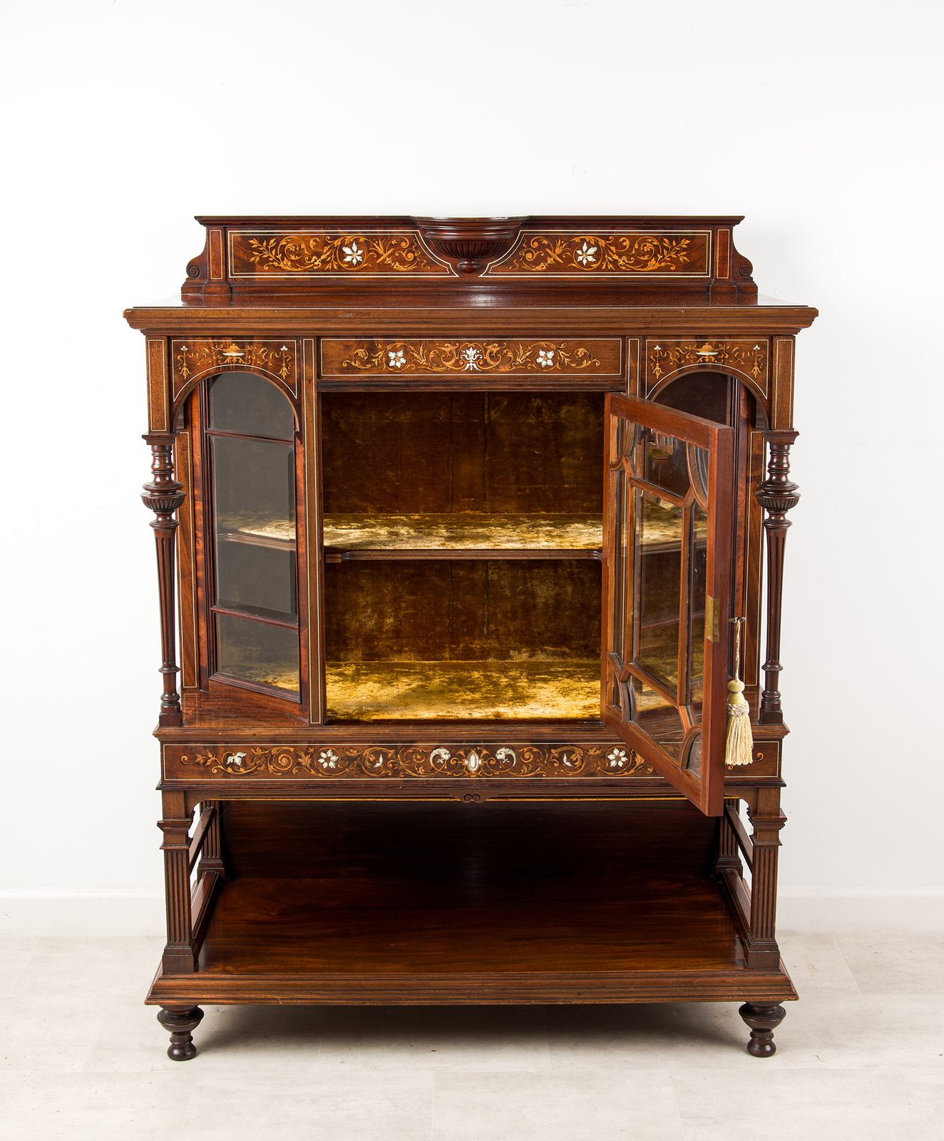 19th Century Victorian Inlaid Side Cabinet, In The Manner Of Edwards & Roberts photo Furniture