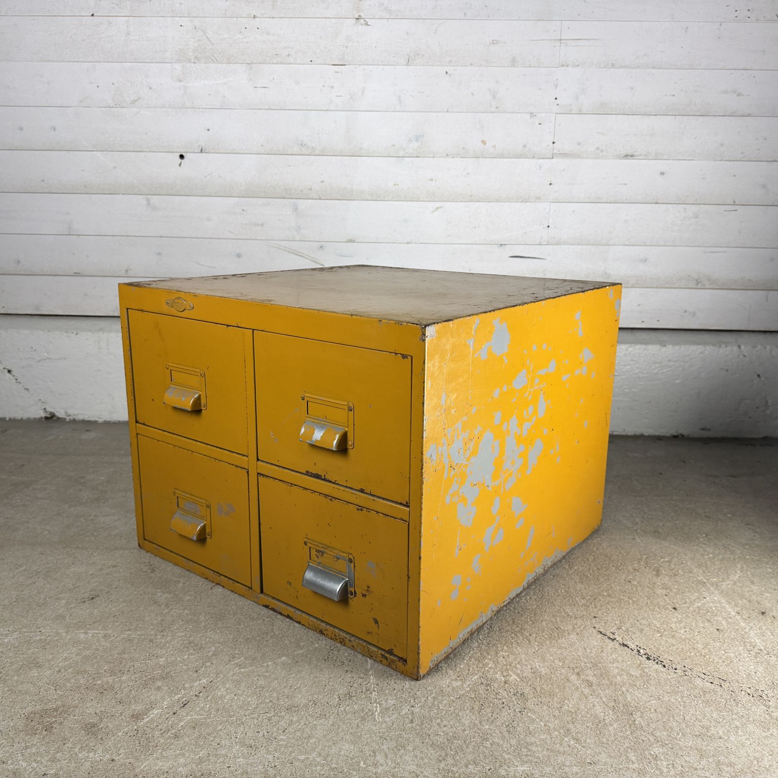 Vintage Mid Century Steel 4 Drawer Index Filing Cabinet photo 260.0