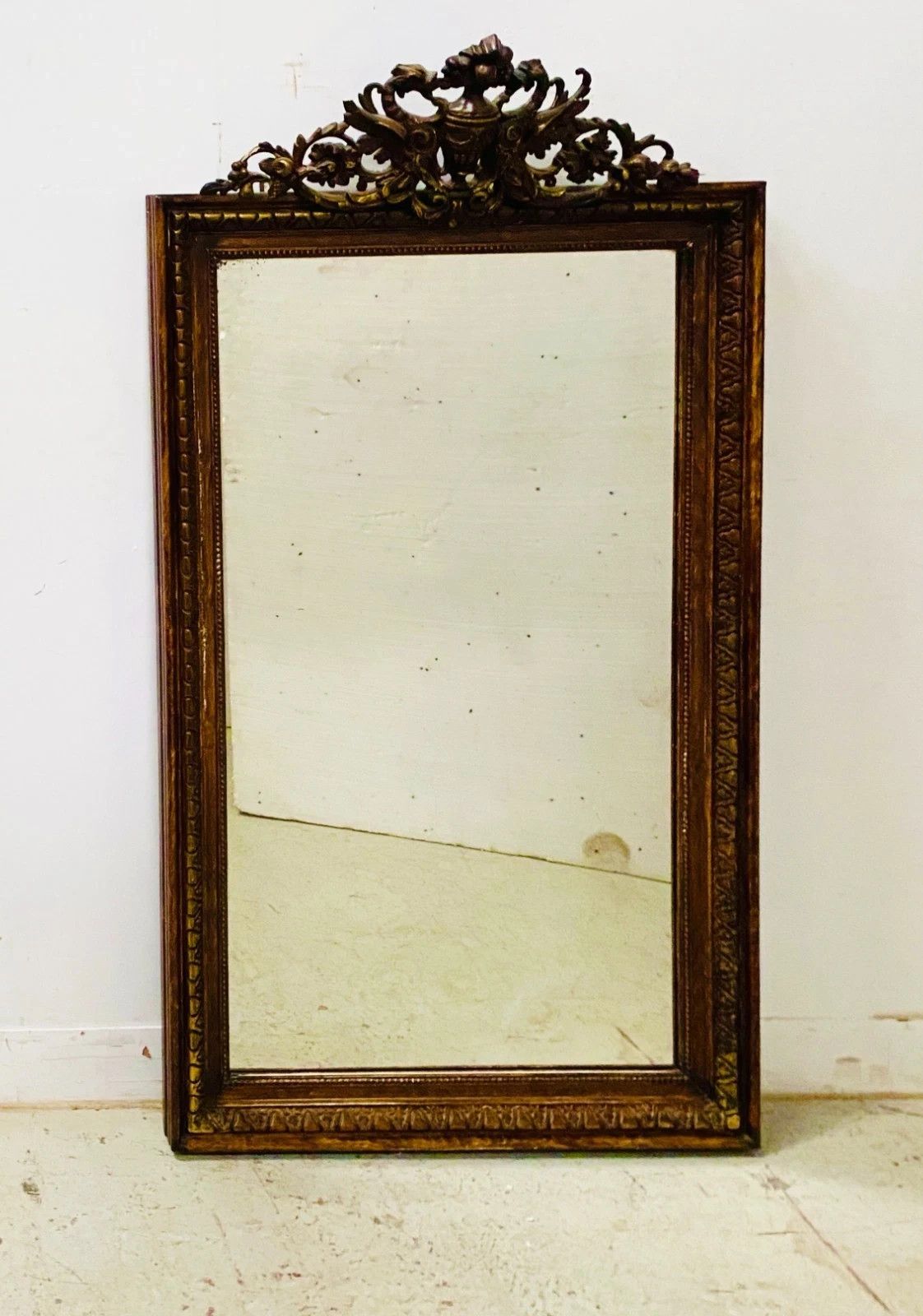 Napoleon III Style Mirror In Wood And Patinated Stucco 20th Century photo for sale