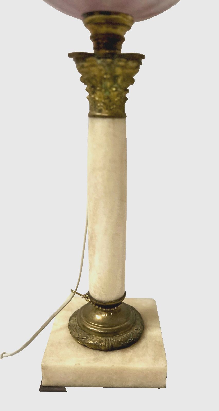 19th Century Marble And Bronze Oil Lamp Stand photo for sale