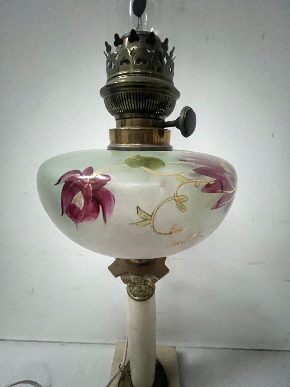 19th Century Marble And Bronze Oil Lamp Stand photo 177.75