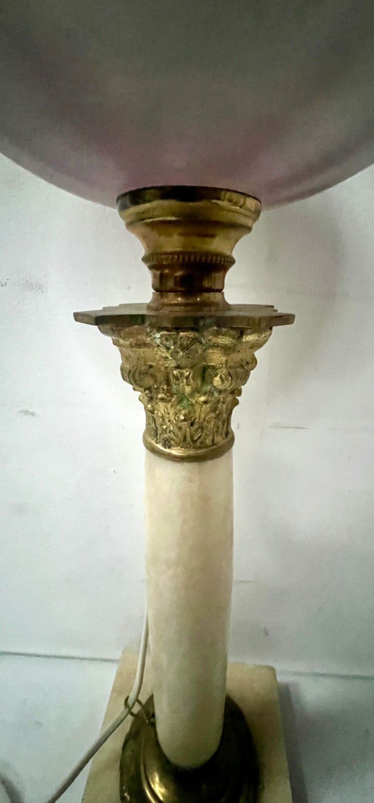 19th Century Marble And Bronze Oil Lamp Stand photo vinterior