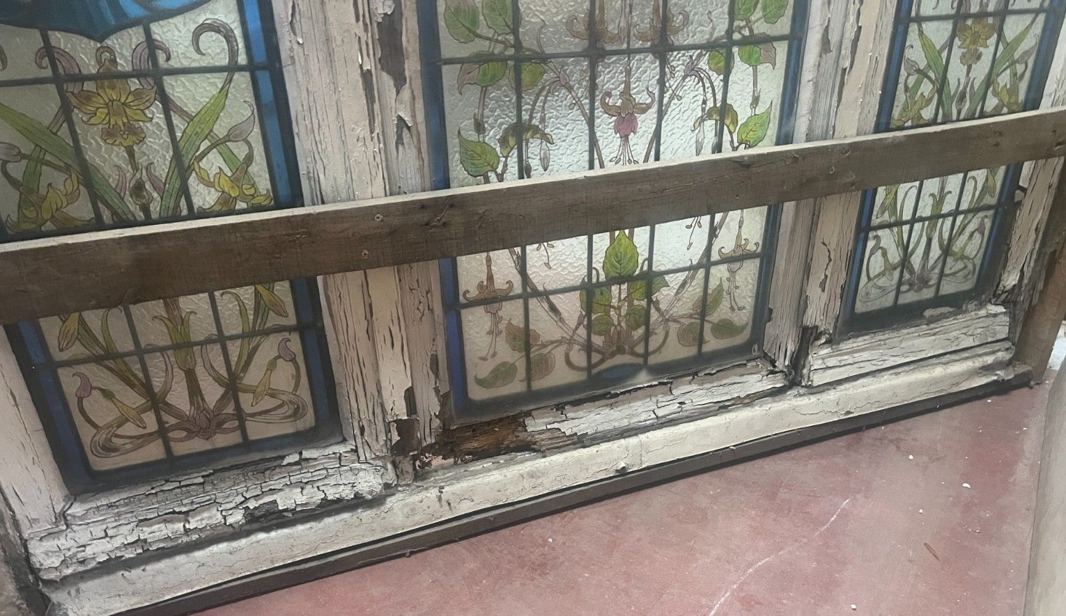 photo buy Art Deco Stained Glass Impost Window Circa 1900 XX Century