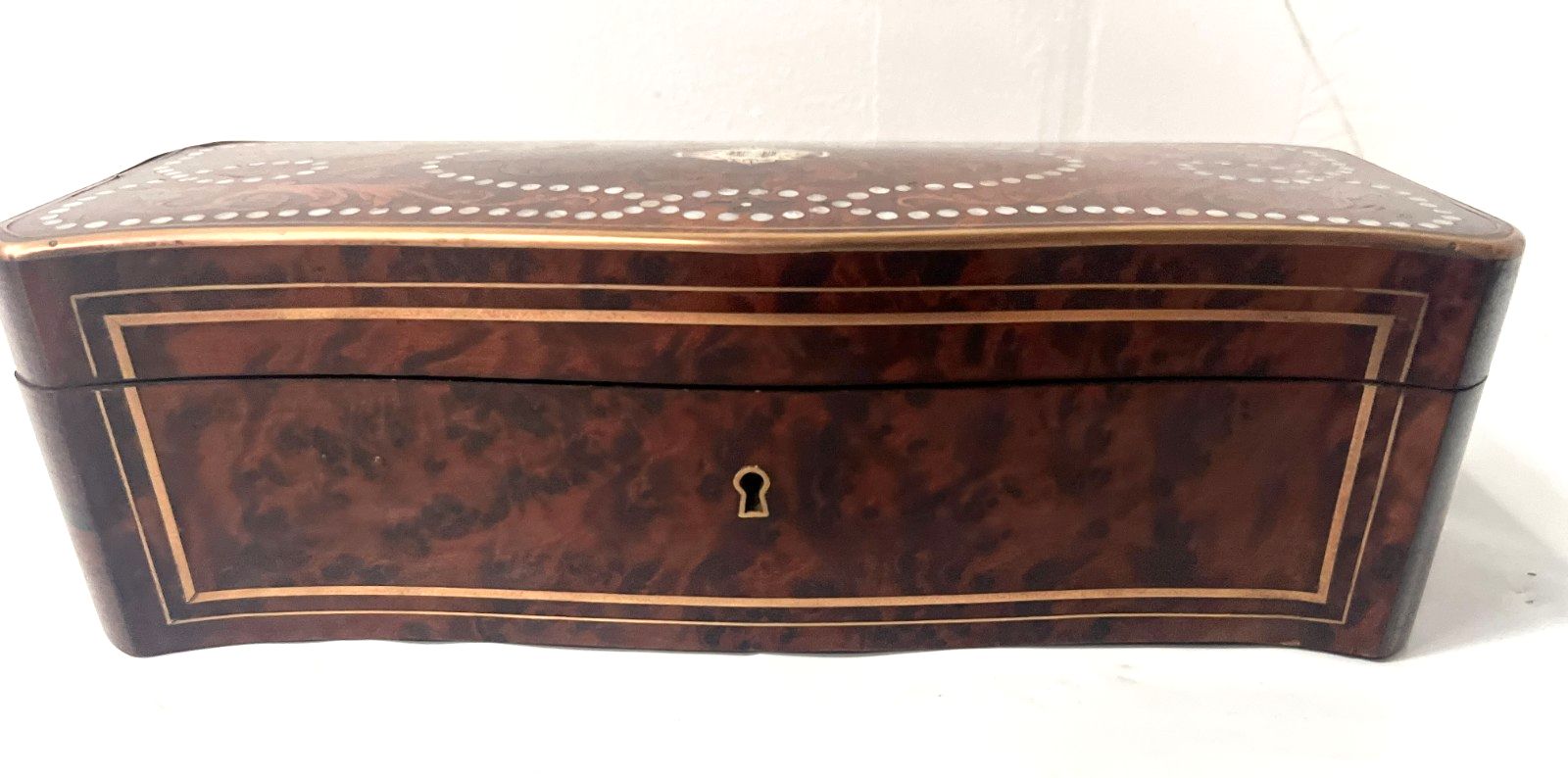 Napoleon III Marquetry Boulle Thuya Magnifying Glass Glove Box. 19th Century. photo furniture