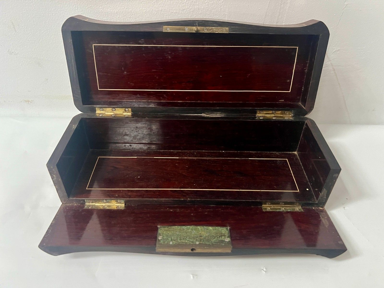 Napoleon III Marquetry Boulle Thuya Magnifying Glass Glove Box. 19th Century. photo 374.63