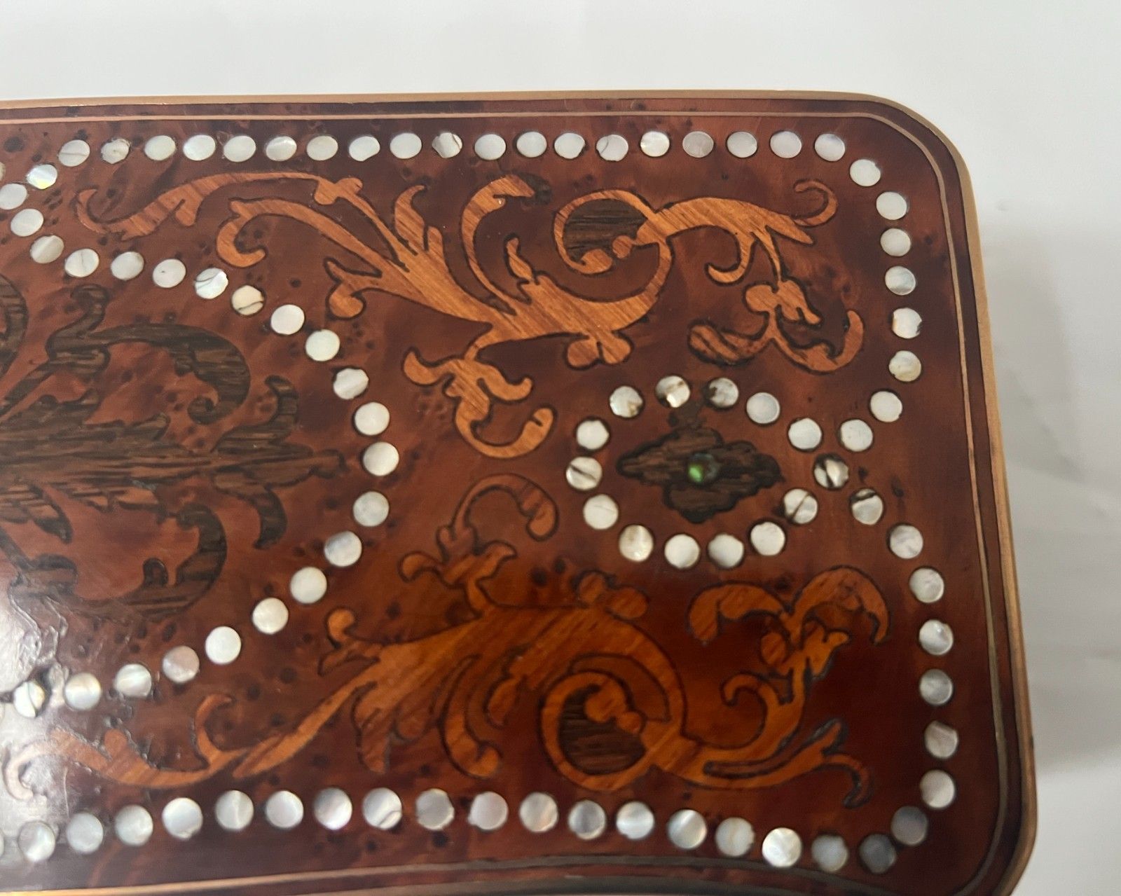 photo furniture Napoleon III Marquetry Boulle Thuya Magnifying Glass Glove Box. 19th Century.