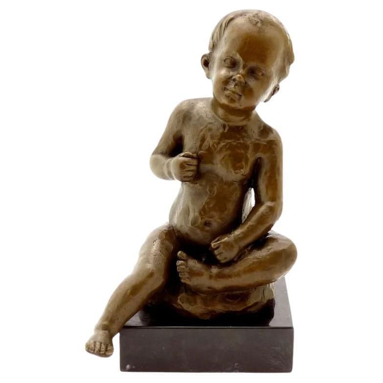 Bronze Sculpture Of A Little Boy 1910