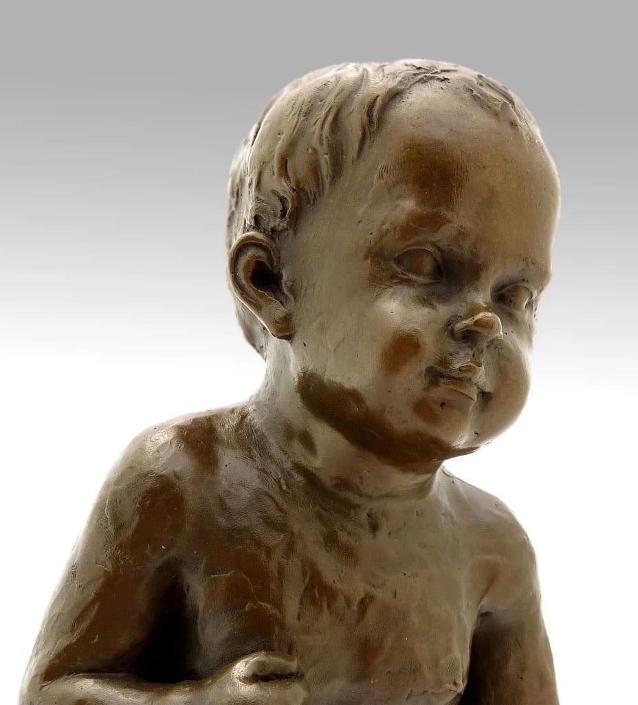 Bronze Sculpture Of A Little Boy 1910 photo furniture