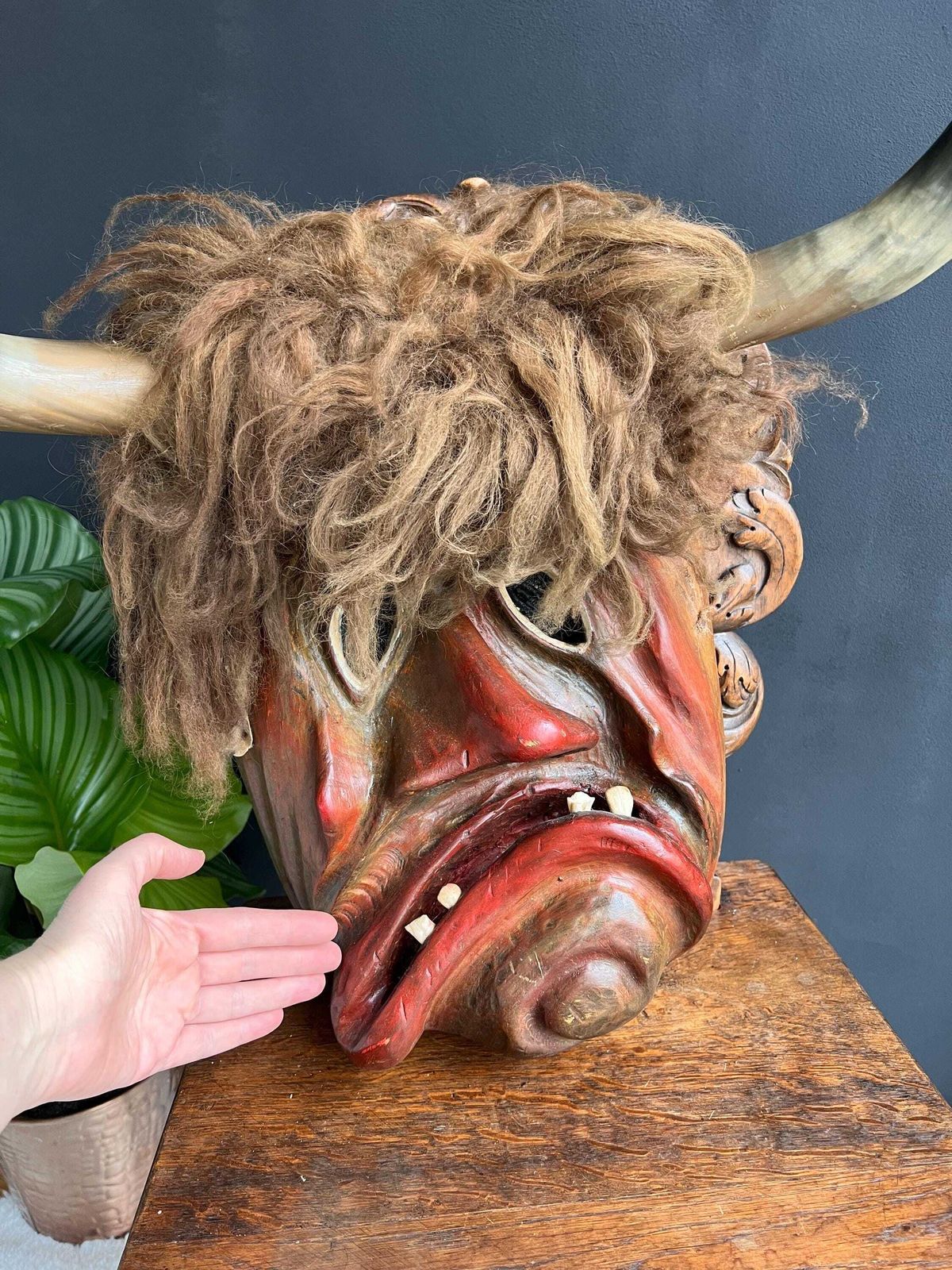 photo furniture Vintage Folk Art Wall Mask, Switzerland
