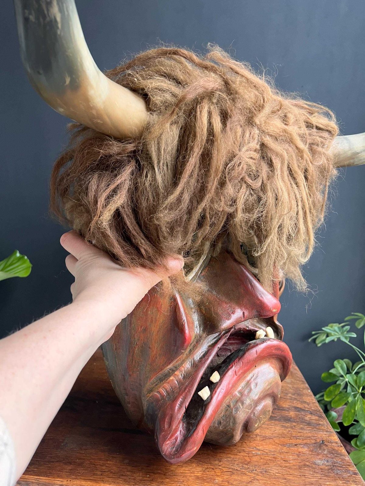 2364.0 Vintage Folk Art Wall Mask, Switzerland photo
