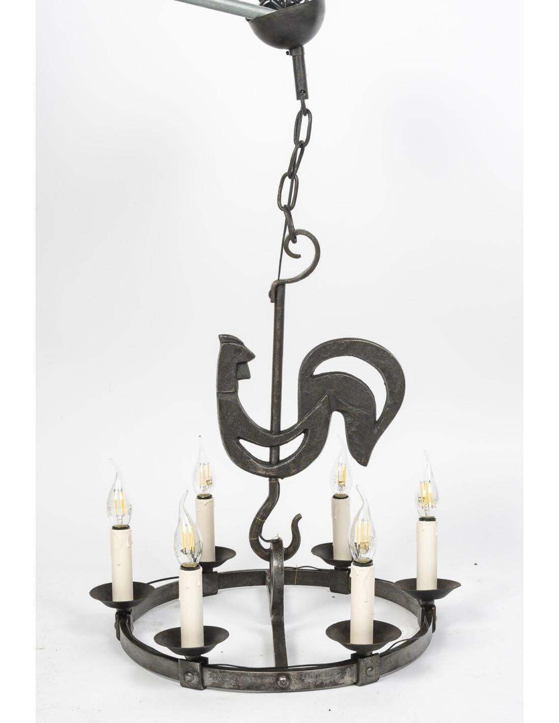 Wrought Iron Chandeliers From The 1950s 1960s By Jean Touret Marolles Workshop photo furniture