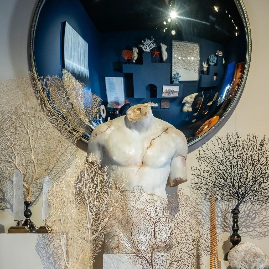 Greek Torso Sculpture In Resin, Marble Finish, Antique Greek Style photo vinterior