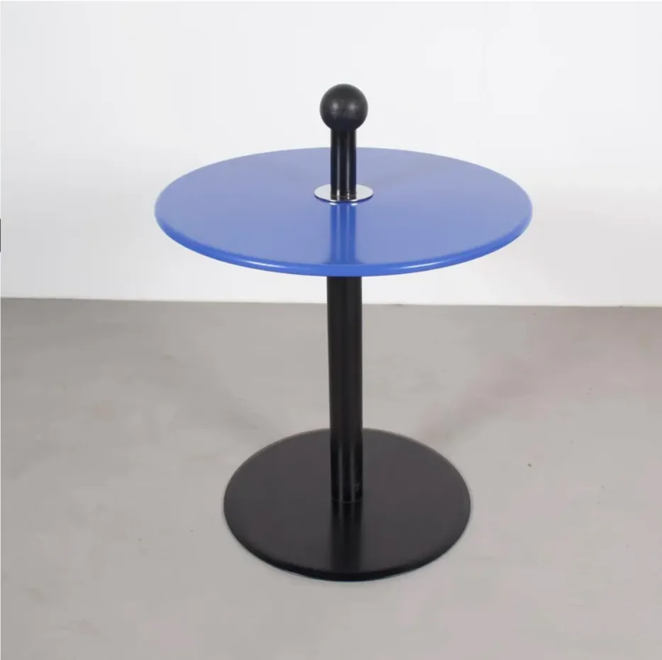 Very Rare Pair Of Blue Metal Side Tables Mod IV For Ikea, Sweden 1993 photo Furniture
