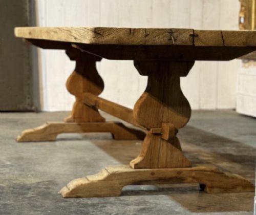 Larger Characterful French Oak Farmhouse Dining Table photo vintage