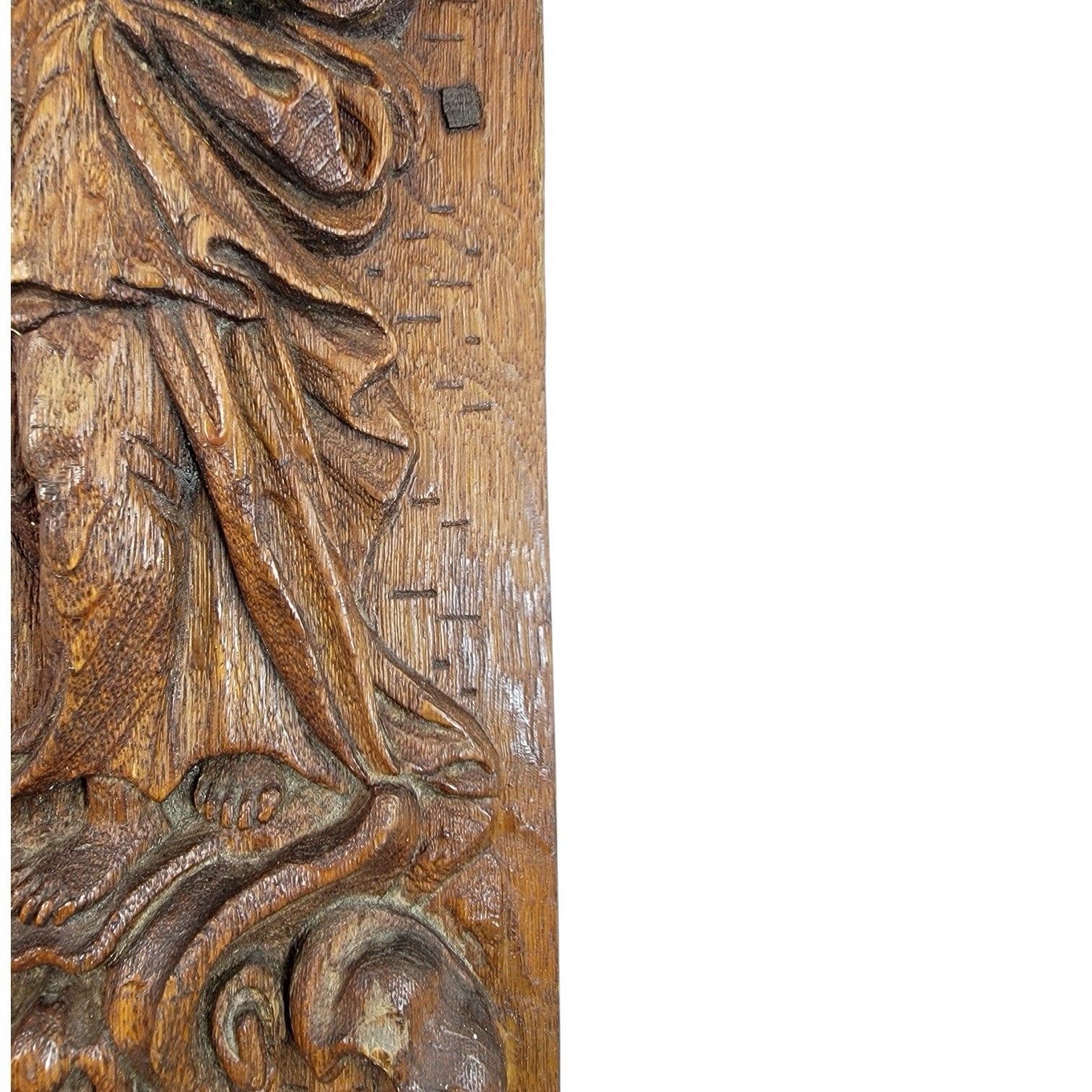 Fine 17th C. Flemish Baroque Carved Oak Panel Allegory Of Faith German Antique photo buy