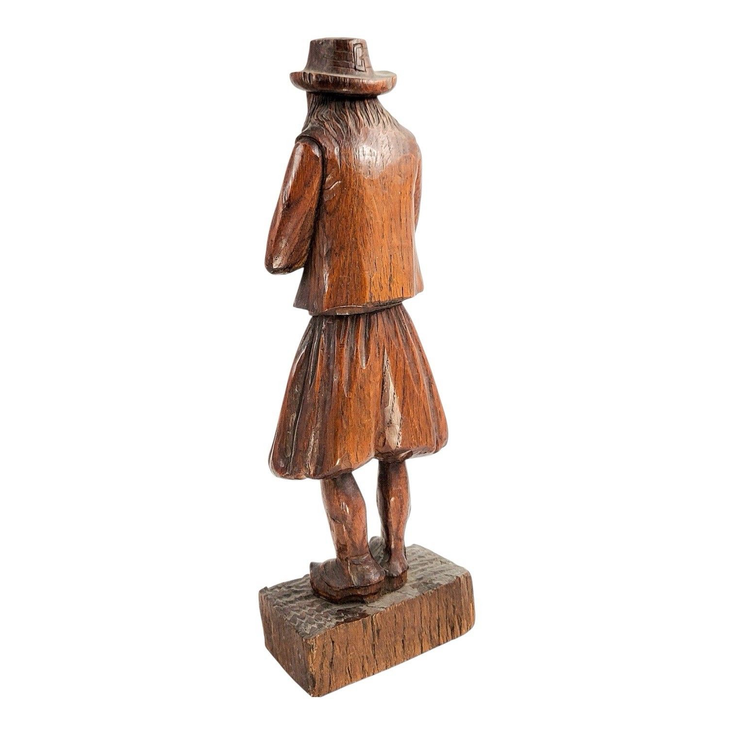 Antique 19th C. German Black Forest Carved Oak Pied Piper Of Hamelin Statue photo Art