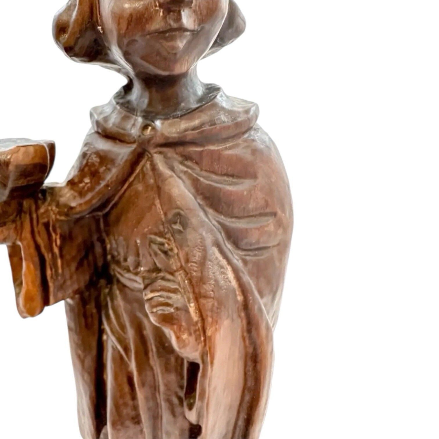 3500.0 Antique 18th Century Baroque Carved Wood Acolyte Angel Candlestick Figure Italy photo