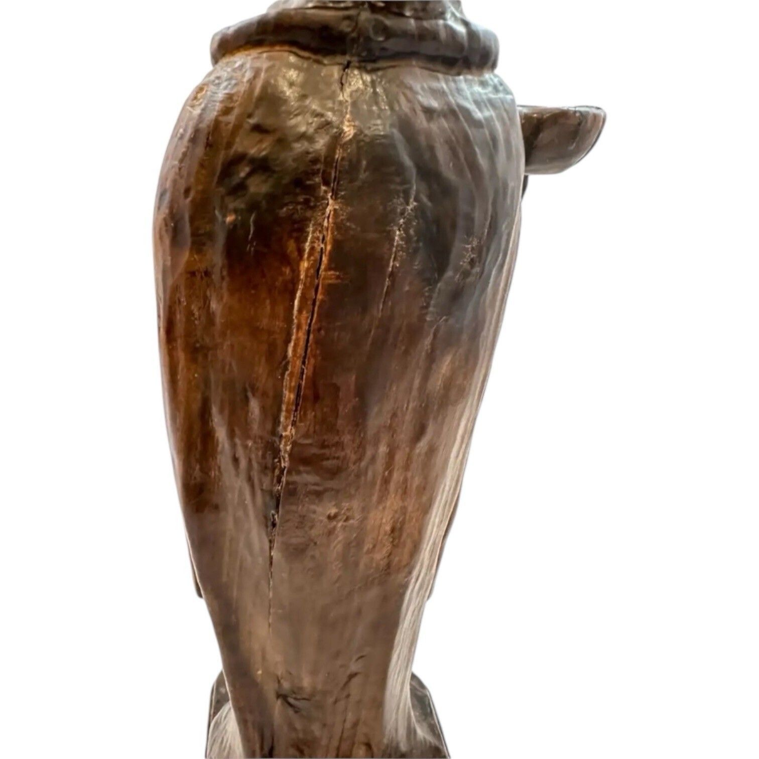 photo vinterior Antique 18th Century Baroque Carved Wood Acolyte Angel Candlestick Figure Italy
