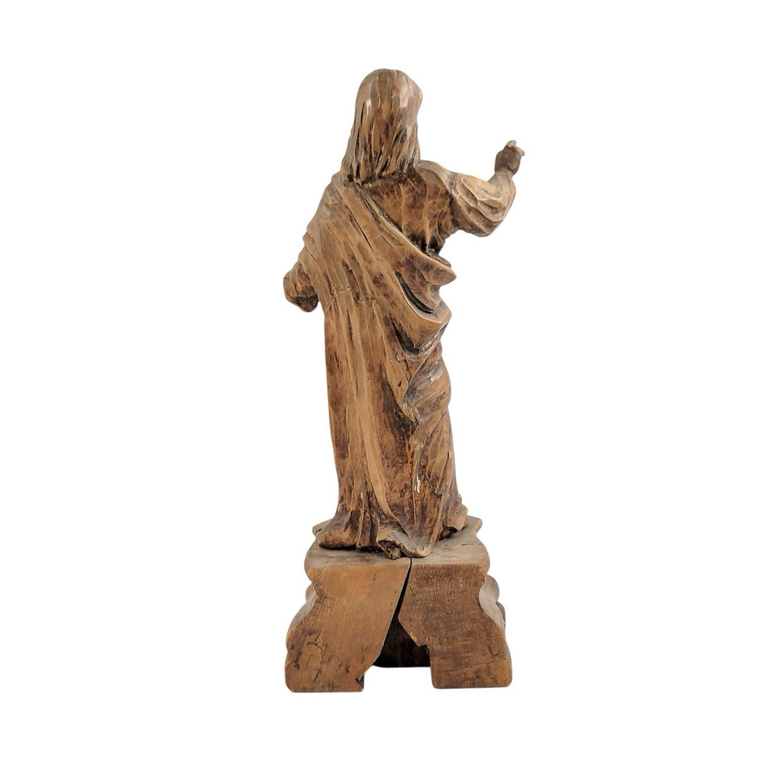 Major Antique 17th/18th C Baroque Carved Wood Christ Statue Altarpiece Figure photo 3500.0