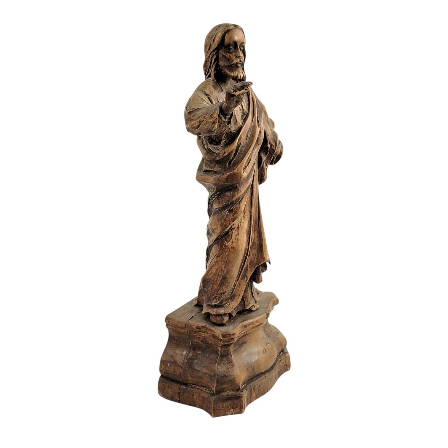 Major Antique 17th/18th C Baroque Carved Wood Christ Statue Altarpiece Figure photo buy