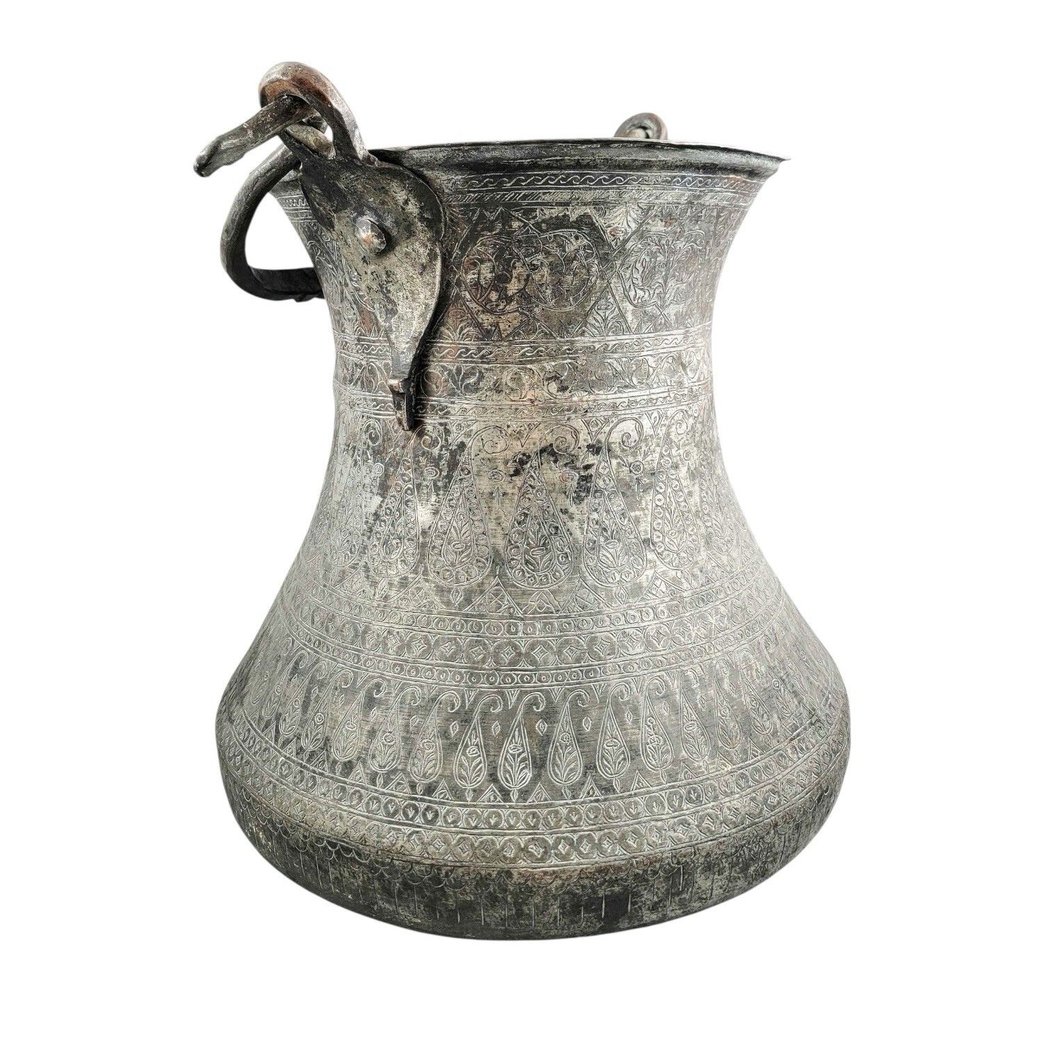 Ritual Vessel, Persia, 18th C – Hand Engraved Bronze āb Zan, Museum Quality photo furniture