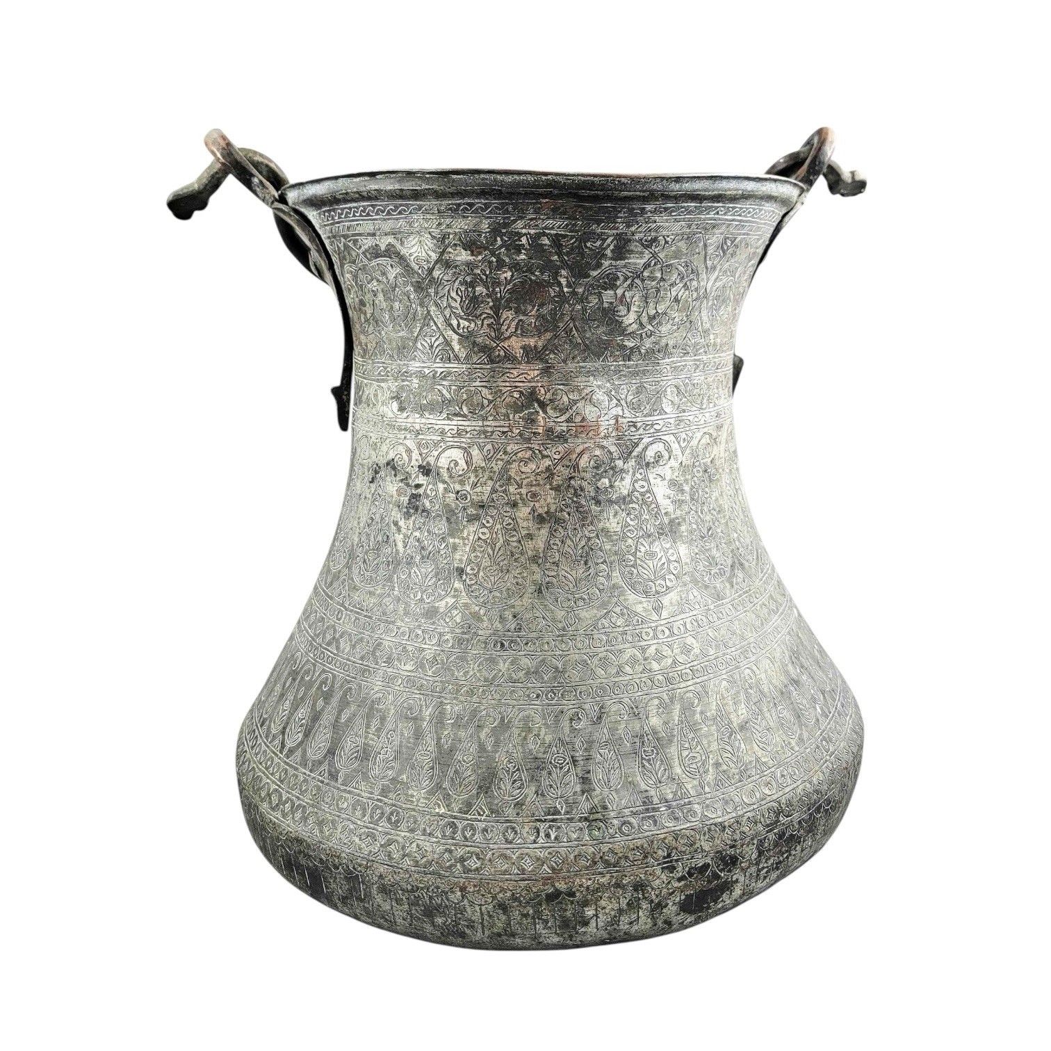 Ritual Vessel, Persia, 18th C – Hand Engraved Bronze āb Zan, Museum Quality photo Home Decor