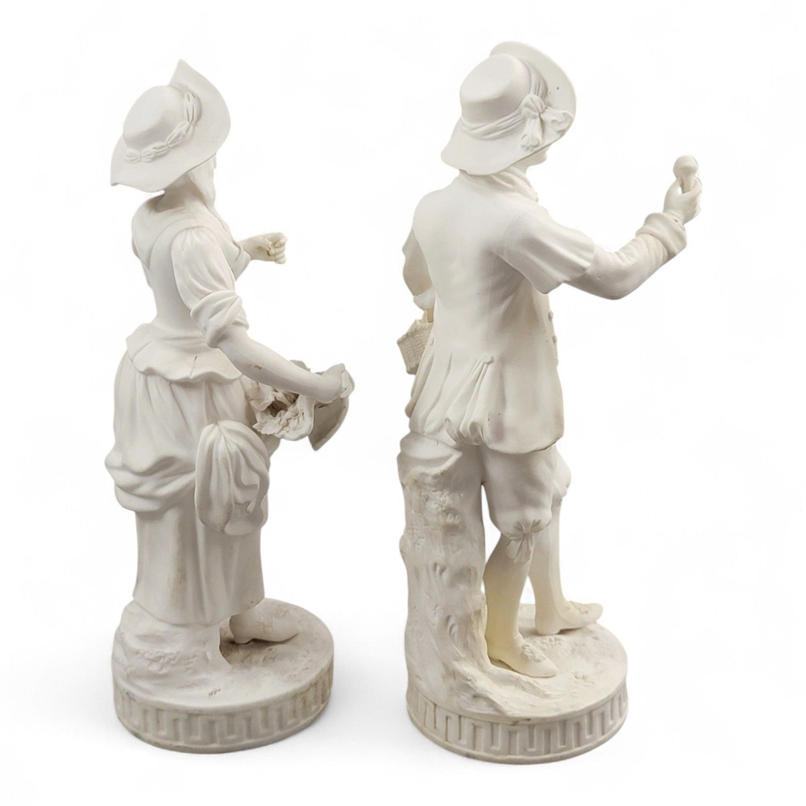 Anique Victorian Minton Parian Biscuit Porcelain Figures “The Gardeners”, C.1845 photo 800.0