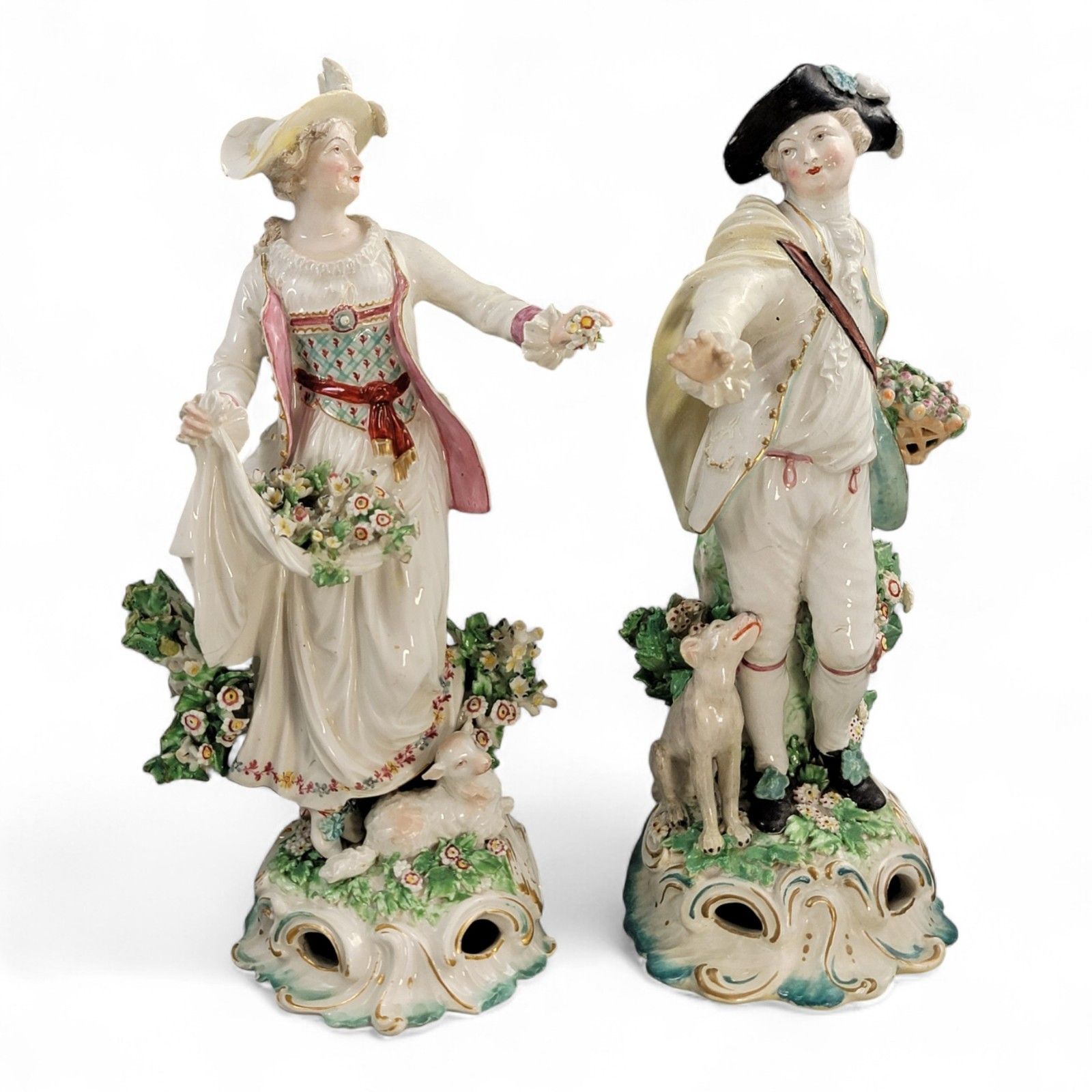 Derby Porcelain Pair “Dresden Shepherds” C.1760 – Shepherd And Shepherdess photo buy