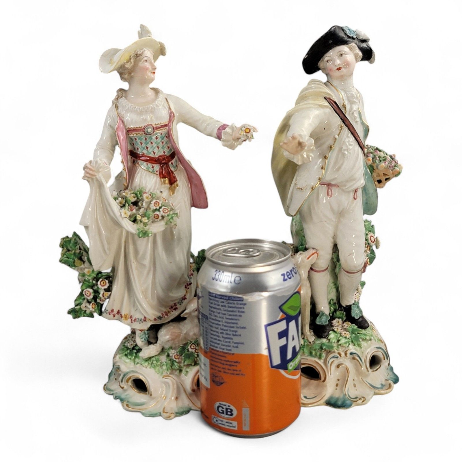 Derby Porcelain Pair “Dresden Shepherds” C.1760 – Shepherd And Shepherdess photo vintage