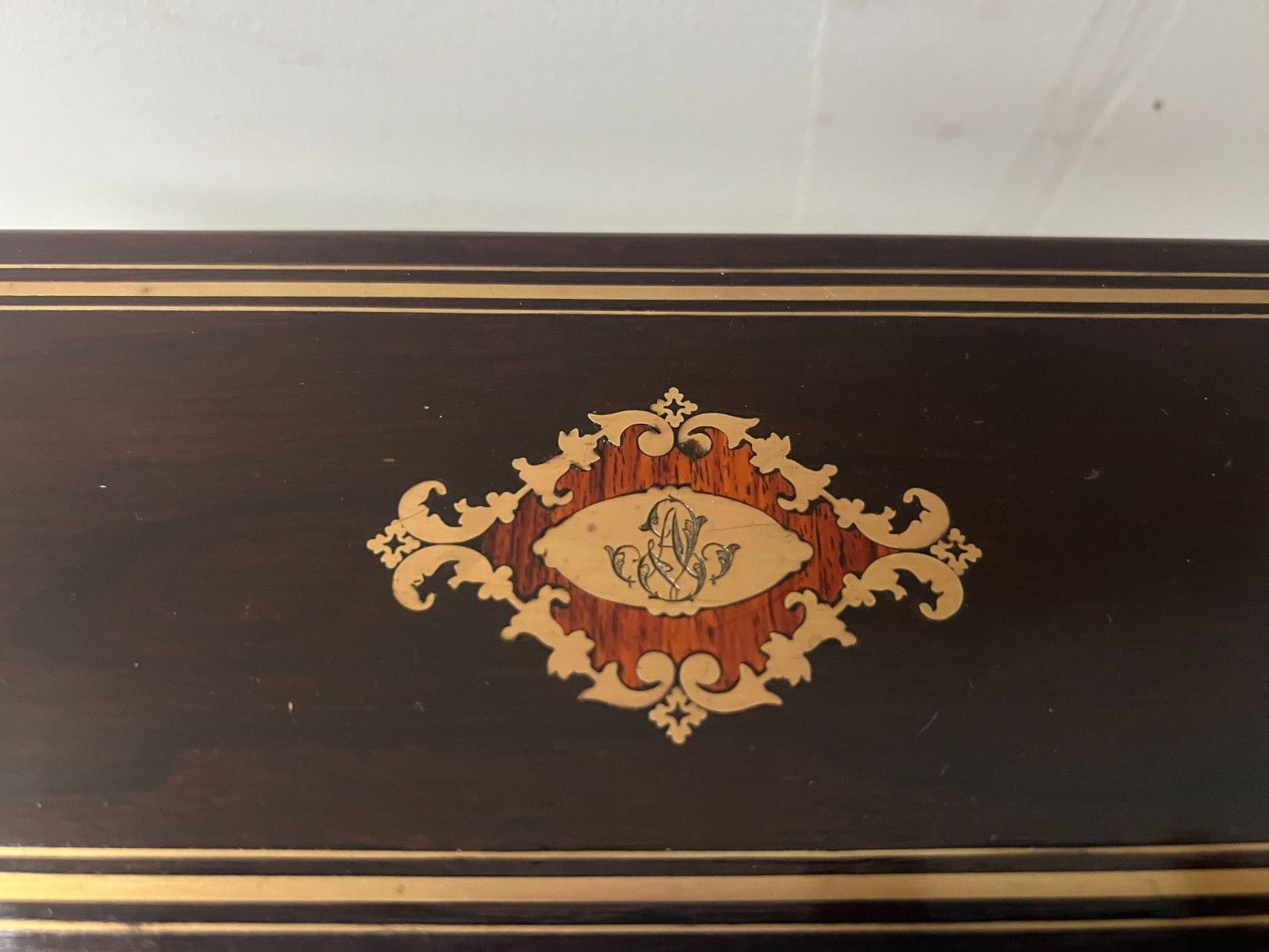 Glove Box In Thuya Magnifying Glass Napoleon III Marquetry Ball 19th Century photo for sale