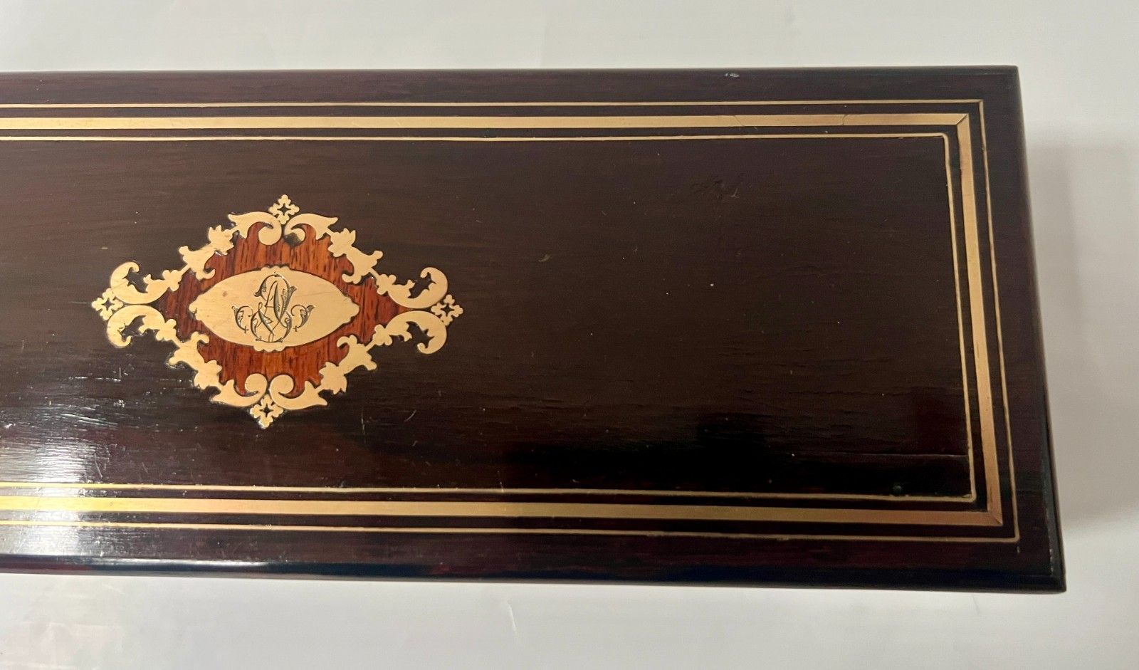 photo furniture Glove Box In Thuya Magnifying Glass Napoleon III Marquetry Ball 19th Century