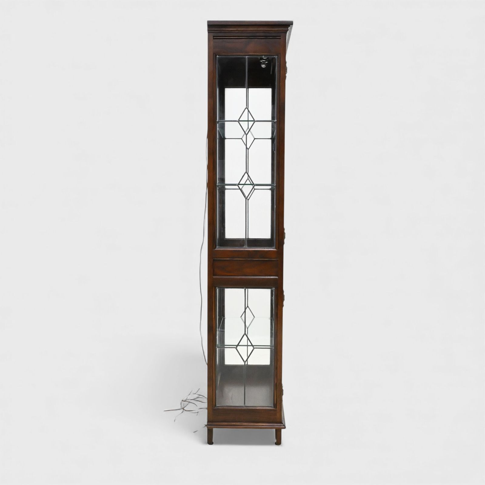 Old Charm Display Cabinet Tudor Brown Top Lighting Exc Free Nationwide Delivery* photo vinterior