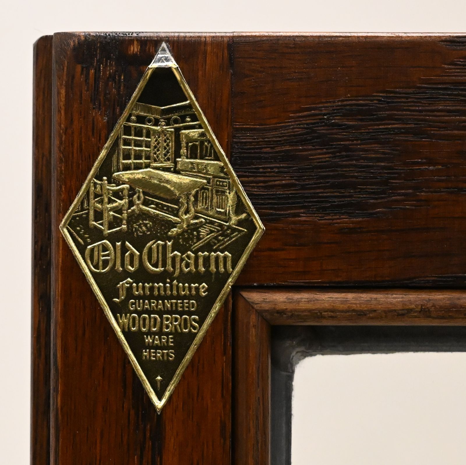 photo for sale Old Charm Display Cabinet Tudor Brown Top Lighting Exc Free Nationwide Delivery*