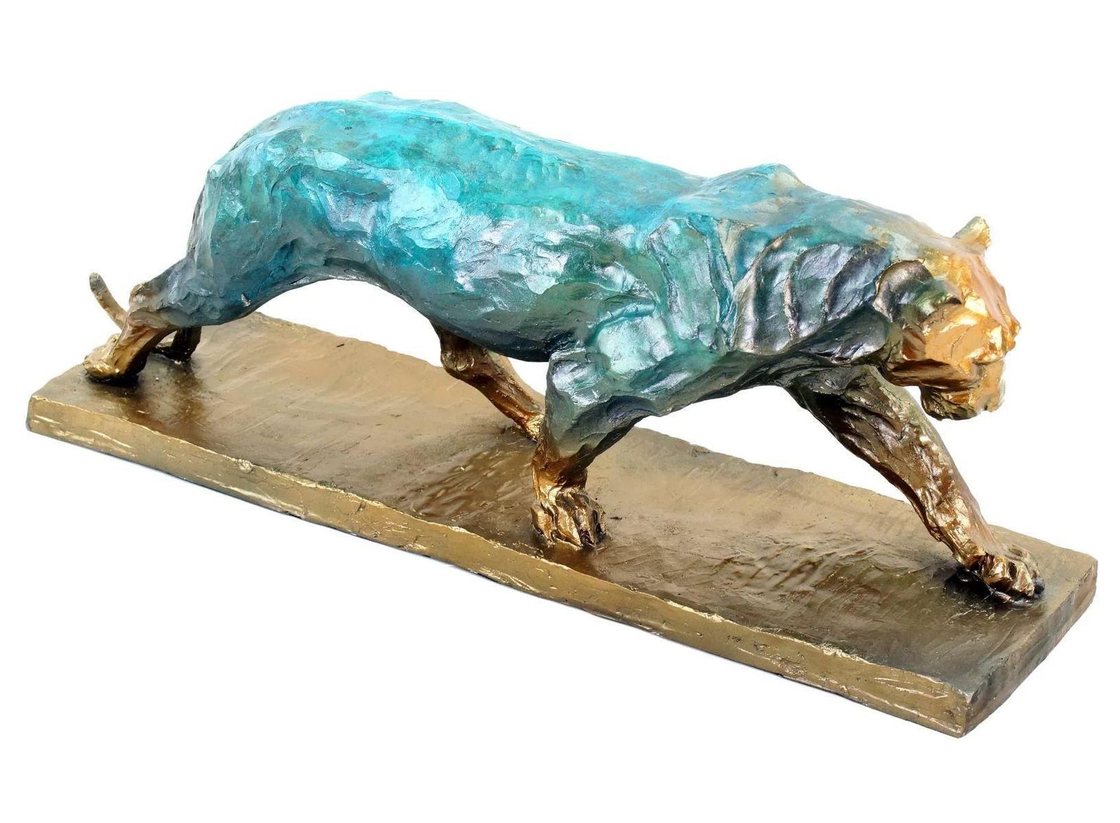 photo furniture Walking Panther Statue In The Style Of Rembrandt Bugatti. Bronze Sculpture.