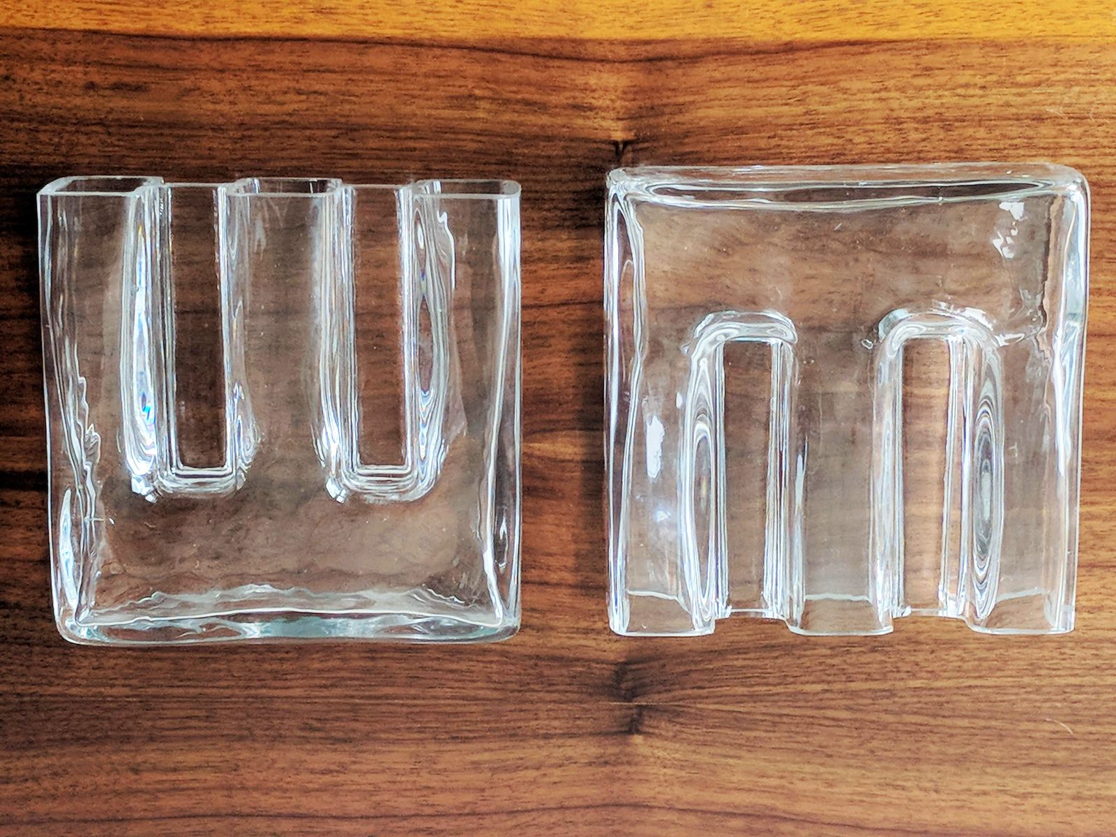 photo for sale Sculptural Crystal Glass Vases By Josef Riedel For Riedel Glass, Austria, 1970s, Set Of 2