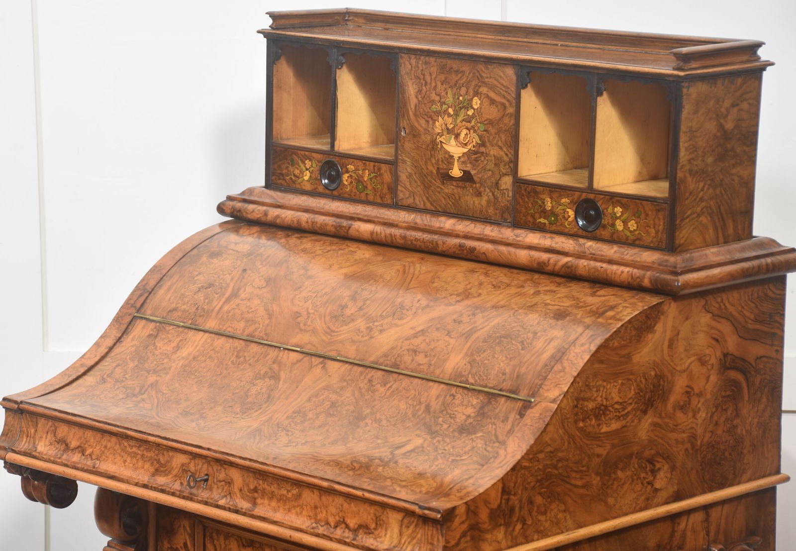 Burr Walnut Pop Up Davenport Desk photo Furniture