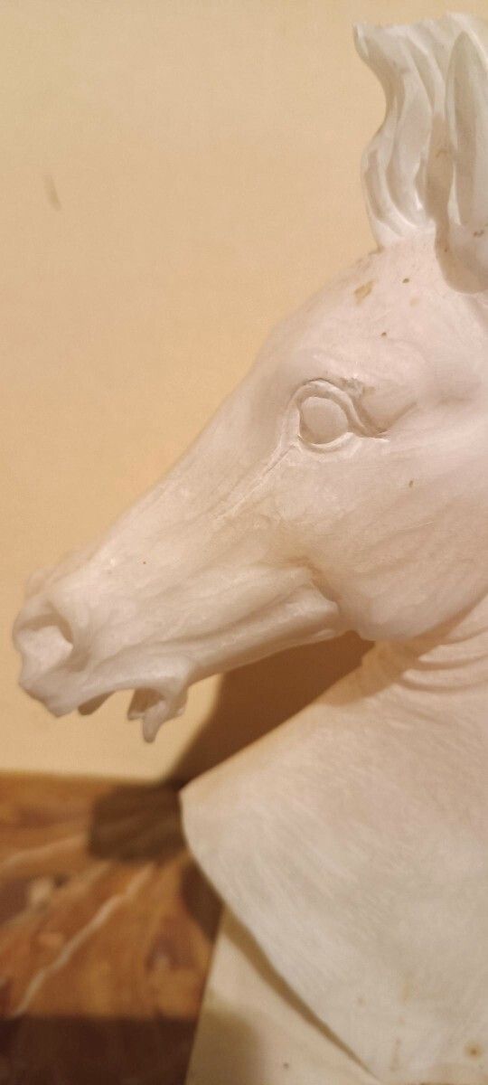 A 1930s Alabaster Sculpture Depicting A Horse photo vinterior