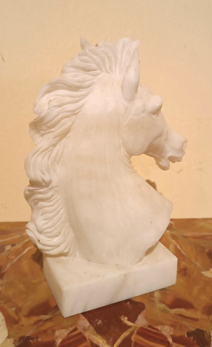 A 1930s Alabaster Sculpture Depicting A Horse photo buy
