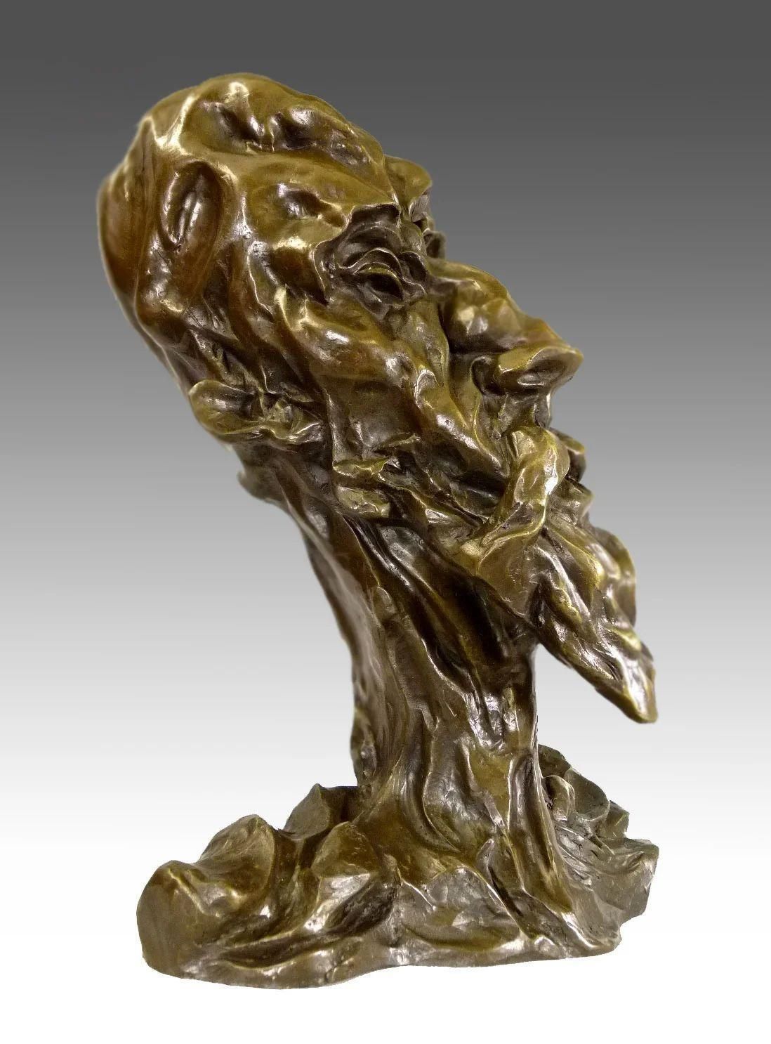 Otto Gutfreund   Visage De Don Quijote   Sculpture Cubiste   Buste En Bronze Signé photo 3104.0