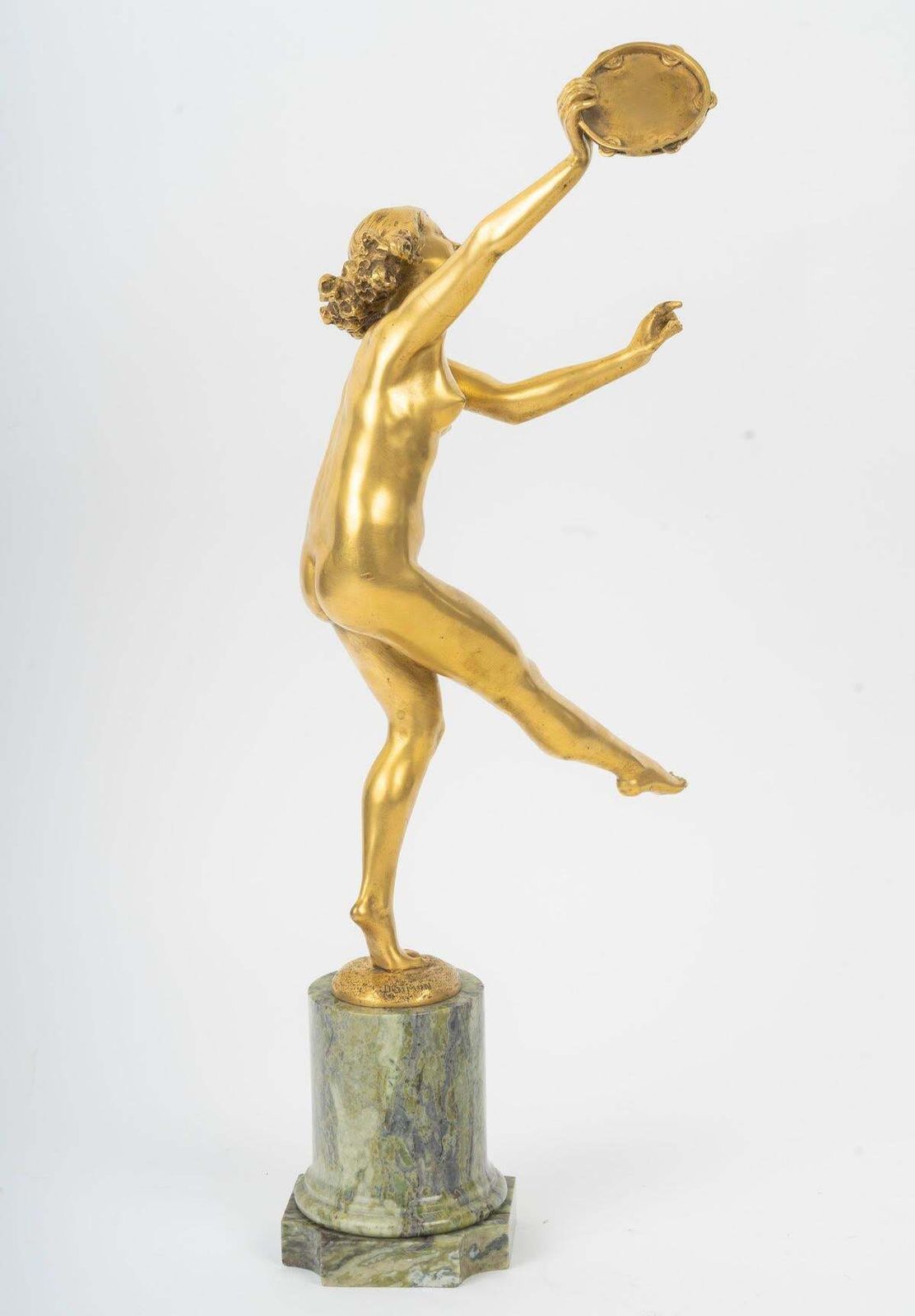 Dancer With A Tambourine, Gilt Bronze Sculpture, Art Deco Period, Circa 1930. photo Home Decor