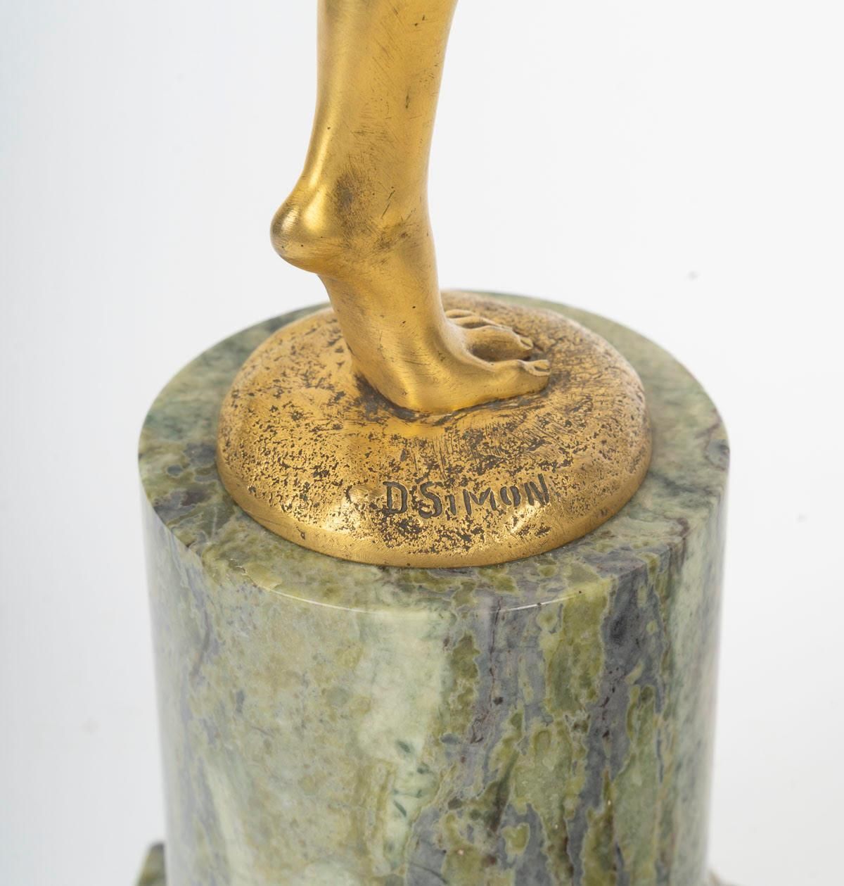 Dancer With A Tambourine, Gilt Bronze Sculpture, Art Deco Period, Circa 1930. photo 4332.0
