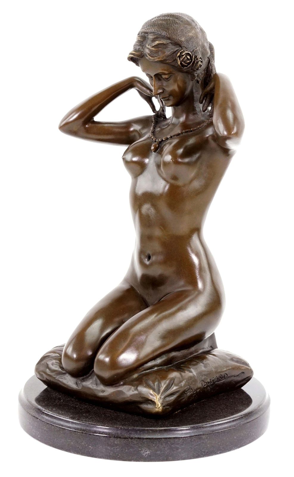 Erotic Nude Statue, Art Nouveau Style Bronze Sculpture photo vintage