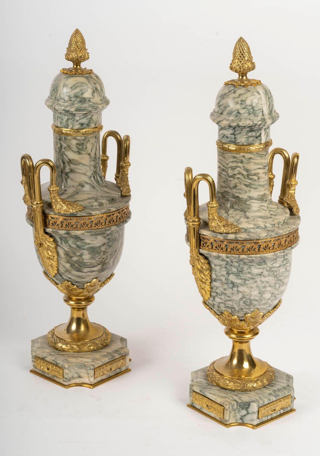 Pair Of Marble And Gilt Bronze Cassolettes, Napoleon III Period. photo 4466.0
