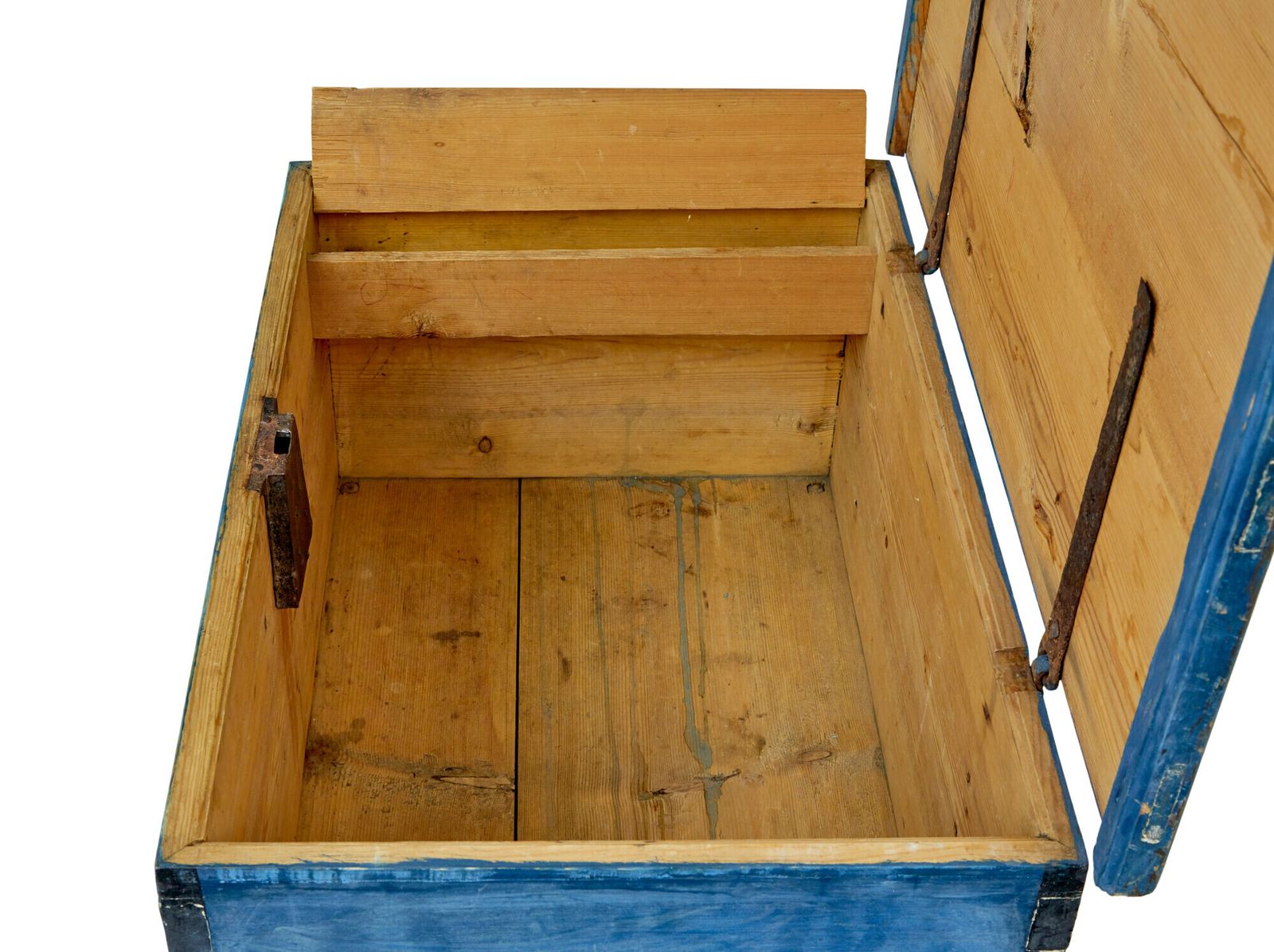 19th Century Swedish Hand Painted Pine Blanket Box photo for sale