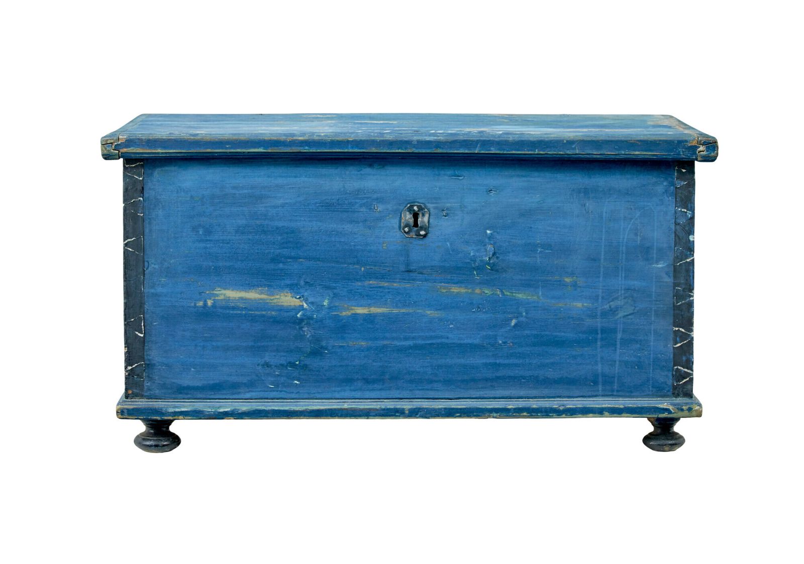 19th Century Swedish Hand Painted Pine Blanket Box photo vintage